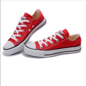 Brand new red low top converse